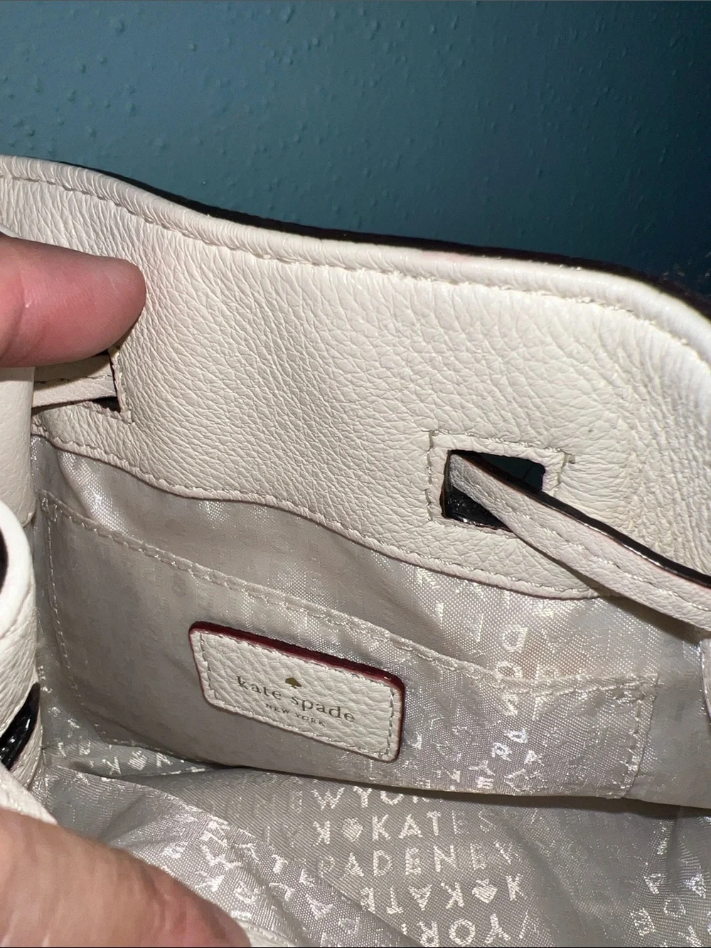 kate spade White Leather Drawstring Bucket Crossbody with Tassels